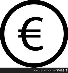 Euro symbol on white background circle icon Vector Image