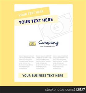 Euro Title Page Design for Company profile ,annual report, presentations, leaflet, Brochure Vector Background