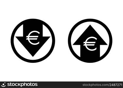 Euro up and down icon set