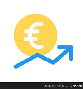euro value, icon on isolated background