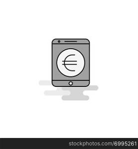 Euro Web Icon. Flat Line Filled Gray Icon Vector