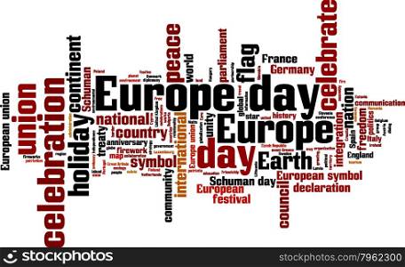 Europe day word cloud concept. Vector illustration