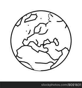 europe earth planet map line icon vector. europe earth planet map sign. isolated contour symbol black illustration. europe earth planet map line icon vector illustration