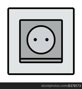 Europe Electrical Socket Icon. Editable Bold Outline With Color Fill Design. Vector Illustration.