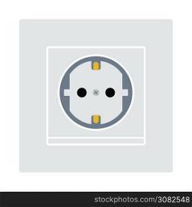 Europe Electrical Socket Icon. Flat Color Design. Vector Illustration.