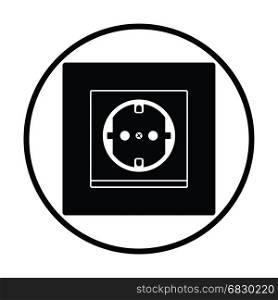 Europe electrical socket icon. Thin circle design. Vector illustration.