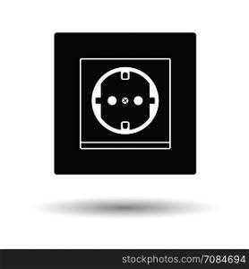 Europe electrical socket icon. White background with shadow design. Vector illustration.