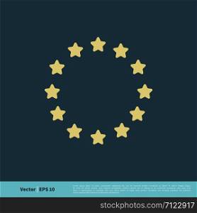 Europe Flag Star Icon Vector Template Illustration Design. Vector EPS 10.
