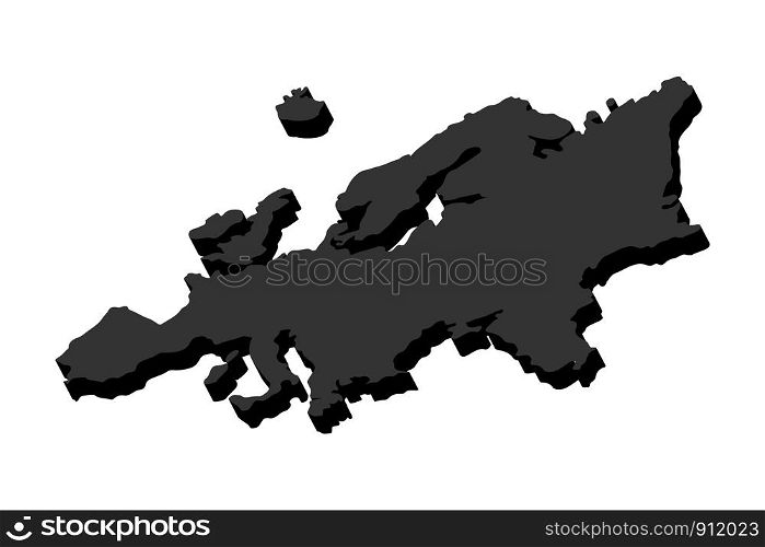 Europe Map 3D Vector illustration EPS10. Europe Map 3D Vector illustration