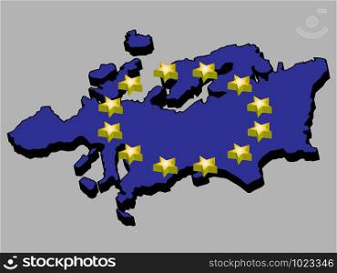 Europe map flag 3d Vector illustration eps 10.. Europe map flag 3d Vector illustration eps 10