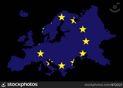 Europe Map Flag Vector illustration EPS10. Europe Map Flag Vector illustration