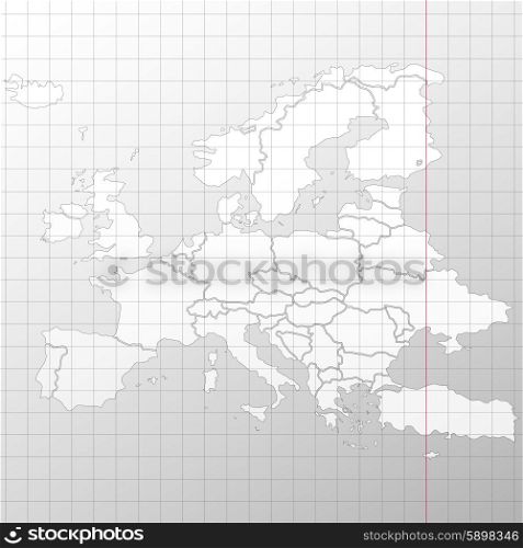 Europe map in a cage on white background vector.. Europe map in a cage on white background vector