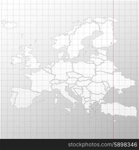 Europe map in a cage on white background vector.. Europe map in a cage on white background vector