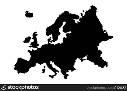 Europe Map Silhouette Vector illustration EPS10. Europe Map Silhouette Vector illustration