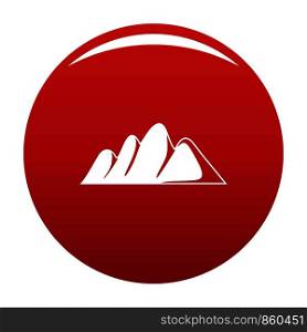 Europe mountain icon. Simple illustration of europe mountain vector icon for any design red. Europe mountain icon vector red