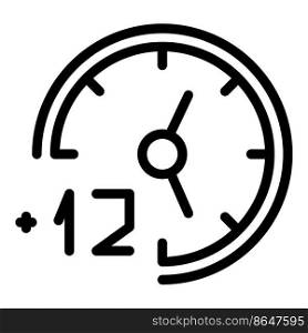 Europe time zone icon outline vector. Clock map. Local timezone. Europe time zone icon outline vector. Clock map