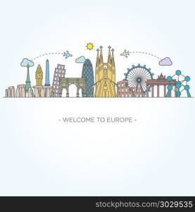 europe travel holiday trip. europe travel holiday trip vector