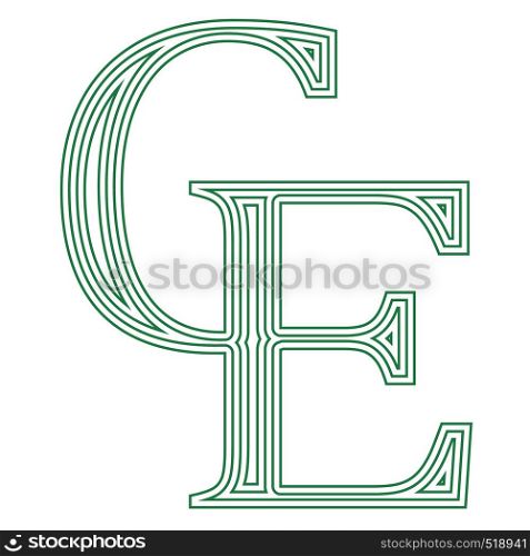 European currency unit symbol currency symbol icon striped vector illustration on a white background