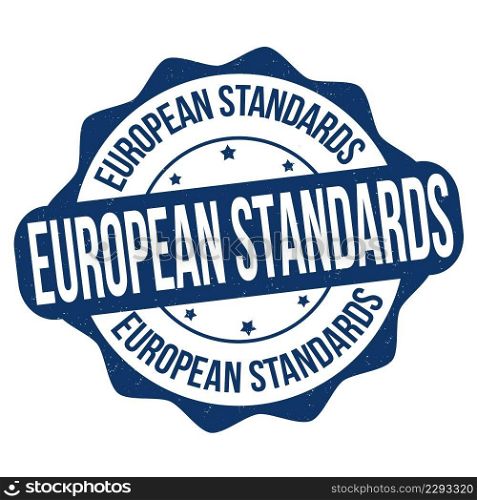 European standards grunge rubber st&on white background, vector illustration