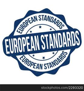 European standards grunge rubber st&on white background, vector illustration