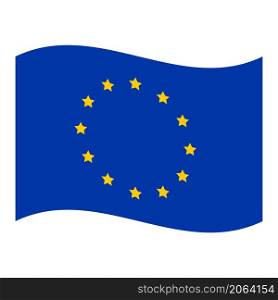 European Union flag. EU flag vector flying
