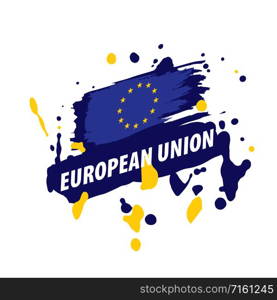 European union flag, vector illustration on a white background.. European union flag, vector illustration on a white background