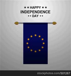 European Union Independence day hanging flag background