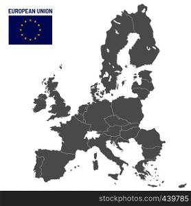 European Union map. EU member countries, europe country location travel maps. Political globe EU member atlas map, cartography vector illustration. European Union map. EU member countries, europe country location travel maps vector illustration