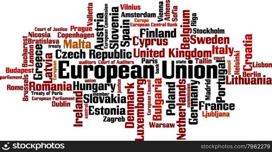 European Union word cloud concept. Vector illustration