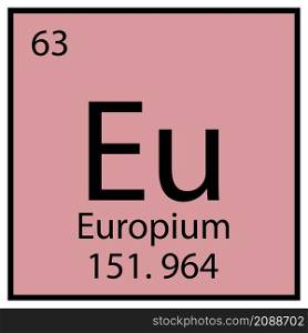 Europium chemical element. Mendeleev table symbol. Square frame. Pink background. Vector illustration. Stock image. EPS 10.. Europium chemical element. Mendeleev table symbol. Square frame. Pink background. Vector illustration. Stock image.