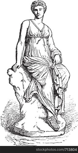 Euterpe, vintage engraved illustration.