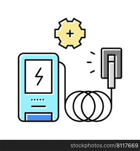 ev charger installation color icon vector. ev charger installation sign. isolated symbol illustration. ev charger installation color icon vector illustration