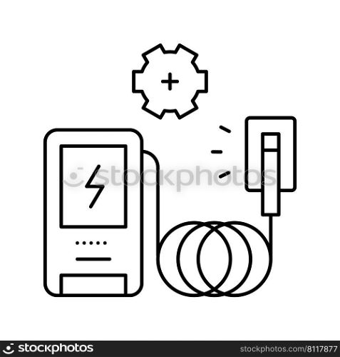 ev charger installation line icon vector. ev charger installation sign. isolated contour symbol black illustration. ev charger installation line icon vector illustration