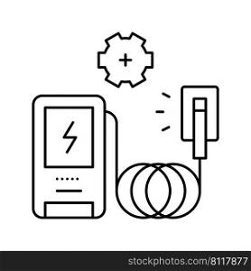 ev charger installation line icon vector. ev charger installation sign. isolated contour symbol black illustration. ev charger installation line icon vector illustration