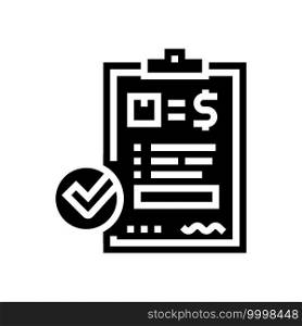 evaluation and contract glyph icon vector. evaluation and contract sign. isolated contour symbol black illustration. evaluation and contract glyph icon vector illustration