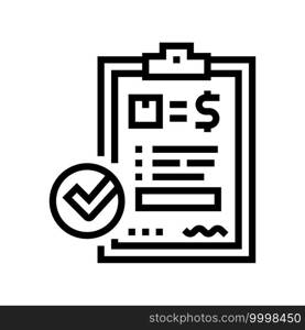 evaluation and contract line icon vector. evaluation and contract sign. isolated contour symbol black illustration. evaluation and contract line icon vector illustration