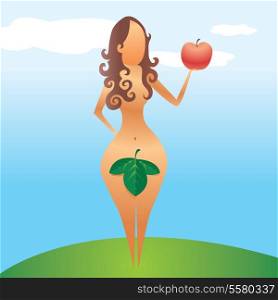 Eve offering an apple