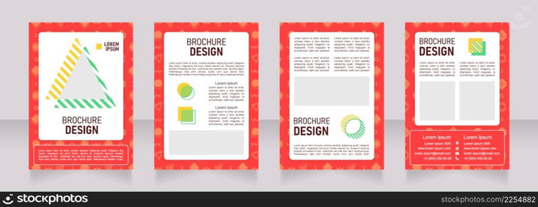 Event blank brochure design. Template set with copy space for text. Premade corporate reports collection. Editable 4 paper pages. Bahnschrift SemiLight, Bold SemiCondensed, Arial Regular fonts used. Event blank brochure design