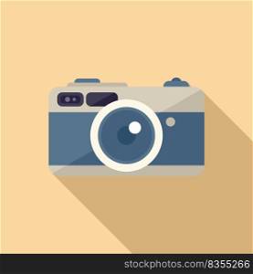 Event camera icon flat vector. Time manager. Task office. Event camera icon flat vector. Time manager