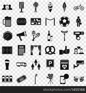 Event icons set. Simple style of 36 event vector icons for web for any design. Event icons set, simple style