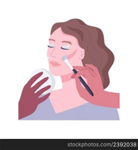 Event makeup isolated cartoon vector illustrations. Makeup artist prepares girl before the special occasion in the morning, appearance care, beauty procedures, event preparation vector cartoon.. Event makeup isolated cartoon vector illustrations.