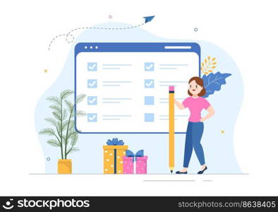 Event Planner Template Hand Drawn Cartoon Flat Illustration with Planning Schedule, Time Management, Business Agenda and Calendar Concept