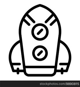 Event rocket icon. Outline event rocket vector icon for web design isolated on white background. Event rocket icon, outline style
