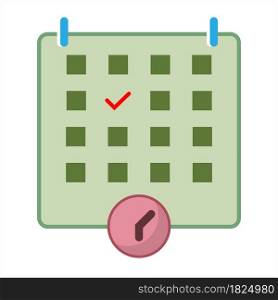 Event Schedule Icon, Planner Vector Art Illustration
