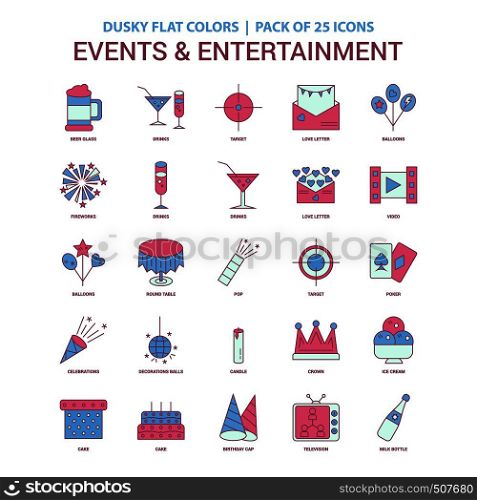 Events and Entertainment icon Dusky Flat color - Vintage 25 Icon Pack