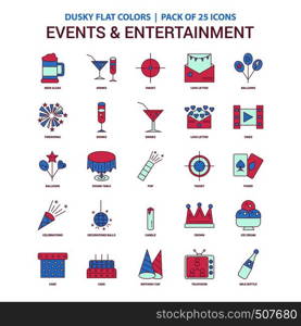 Events and Entertainment icon Dusky Flat color - Vintage 25 Icon Pack