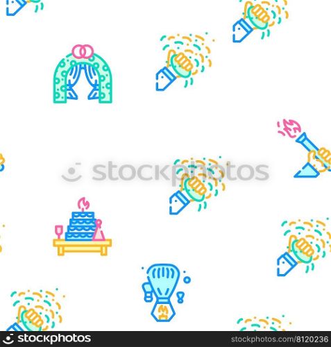 Events And Festival Vector Seamless Pattern Color Line Illustration. Events And Festival Vector Seamless Pattern
