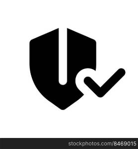 Everything is secured black glyph ui icon. Digital privacy. Protect data. User interface design. Silhouette symbol on white space. Solid pictogram for web, mobile. Isolated vector illustration. Everything is secured black glyph ui icon