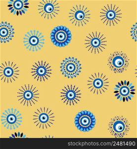 Evil eye Heavenly seamless pattern with suns, moons, stars, palms. For textiles, souvenirs, household goods. Evil eye Heavenly seamless pattern with suns, moons, stars, palms. For textiles, souvenirs, household goods.