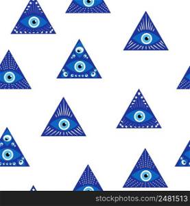 Evil eye magic seam≤ss pattern. Symbol of protection, Turkish souvenir.. Evil eye magic seam≤ss pattern. Symbol of protection, Turkish souvenir